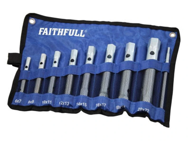 Image of Faithfull 8 Piece Box Spanner Set in Roll SPBOXSET8