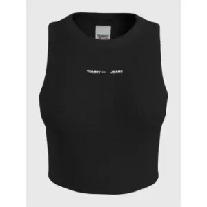 Image of Tommy Jeans Crop Linear Tank - Black