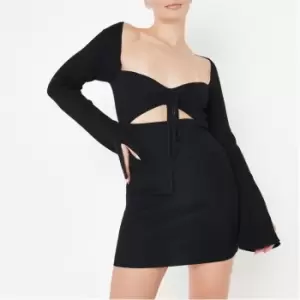 Image of Missguided Bra Cut Out Halter Mini Dress - Black