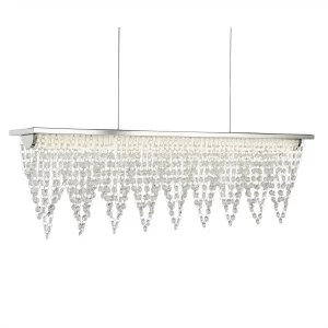 Image of LED 1 Ceiling Pendant Bar Light Chrome, Clear with Crystals