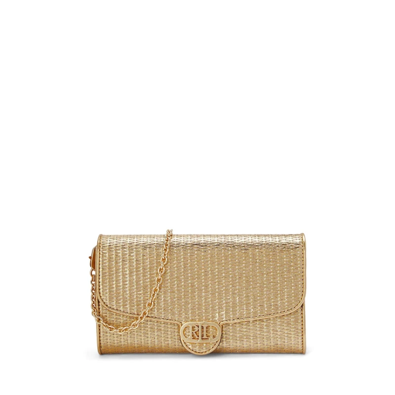 Image of Lauren by Ralph Lauren Adair Crossbody Clutch Bag - Gold Gold One Size
