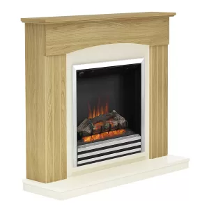 Image of Be Modern Linmere Electric Suite In Almond Stone With 3-Bar Chrome Fret