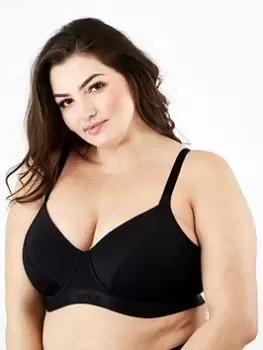 Image of Oola Everyday Full Cup Underwired Bra - Black, Size 40F, Women