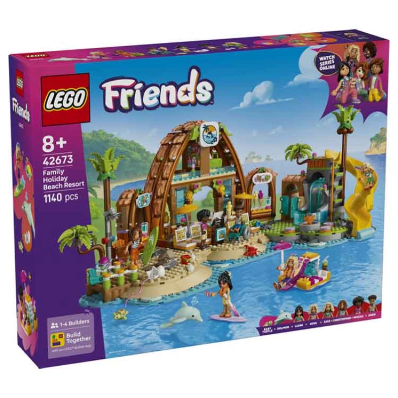 Image of LEGO Friends Family Holiday Beach Resort Building Set 42673