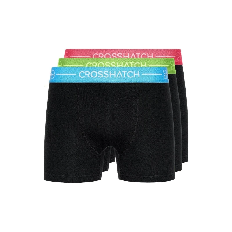 Image of Crosshatch Crosshatch Men Astral Bright Boxers 3pk in Black Size: Medium Black M Male 5059294564489