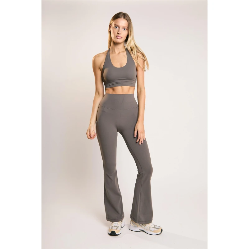 Image of Agon Signature Khaki Halter-Neck Crop-Top Khaki female 12 (M)