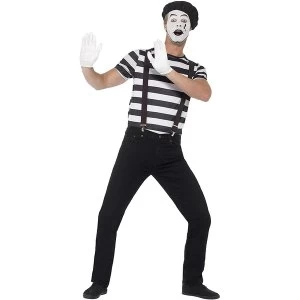 Image of Gentleman Mime Artist Costume Black Large