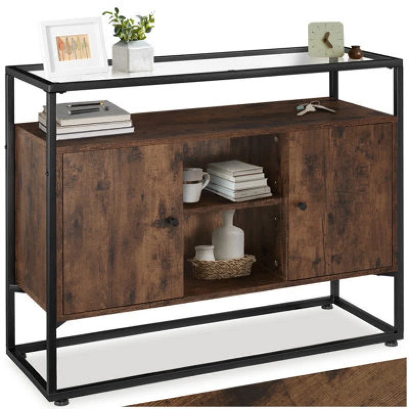 Image of Tectake Sideboard Oldham - Industrial Wood Dark, Rustic