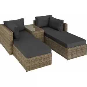 Image of Tectake - Rattan garden furniture set San Domino with aluminium frame - garden sofa, rattan sofa, garden sofa set