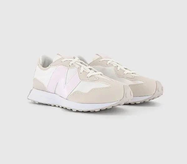 Image of New Balance Kids 327 Gs Trainers Cream Pink Natural, 3