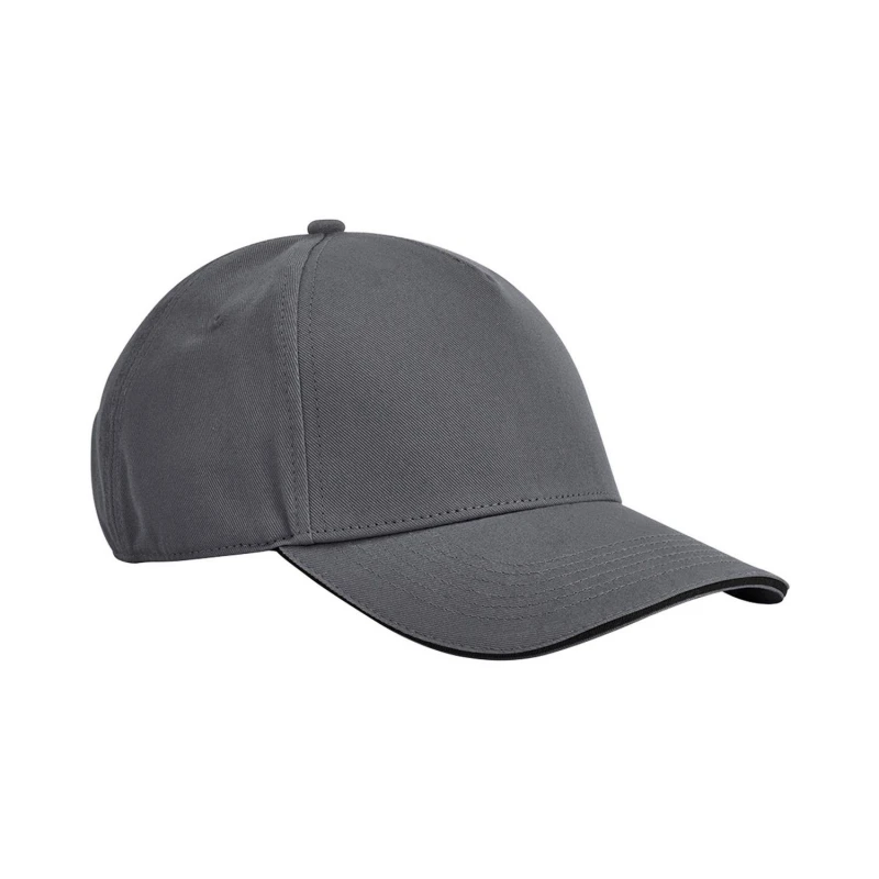 Image of Beechfield Beechfield Men Classic Cotton Sandwich Peak Cap in Grey Grey One Size Male 5063527237262