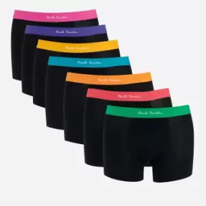Image of Paul Smith Mens 7-Pack Contrast Waistband Trunks - Multi - S