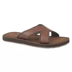 Image of PDQ Mens Lightweight Crossover Mule Sandals (9 UK) (Brown)