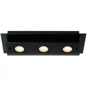 Image of Lucide OKNO - Flush Ceiling Light - 3xGU10 - Black
