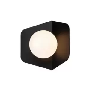 Image of Larissa Nesebar Wall Light With Opal Glass 1x G9 Max 7W Black Matt
