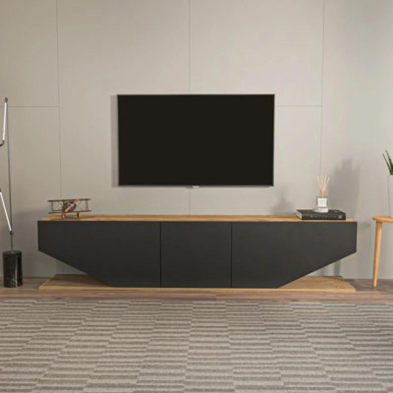 Image of Decorotika Pearl TV Stand TV Unit for TVs up to 71" Light Brown