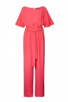 Image of French Connection Patras Crepe Long Jumpsuit Pink