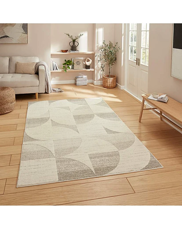 Image of Think Rugs Think Rugs Elio Modern Geometric Rug Beige - Think Rugs - Size: 200X290 Beige 200X290 MP90703