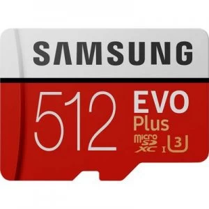 Image of Samsung EVO Plus microSDXC card 512GB Class 10, UHS-I, UHS-Class 3 incl. SD adapter