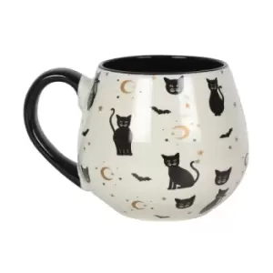Image of Gothicat Print Rounded Ceramic Mug