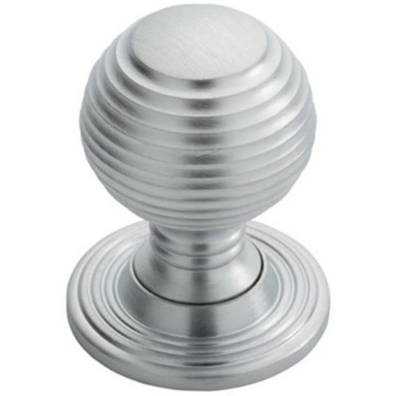 Image of Loops Textured Reeded Ball Cupboard Door Knob 35mm Dia Satin Chrome Handle Multi unisex