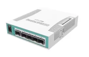 Image of Mikrotik CRS106-1C-5S network switch Gigabit Ethernet (10/100/1000) Power over Ethernet (PoE) White (CRS106-1C-5S)