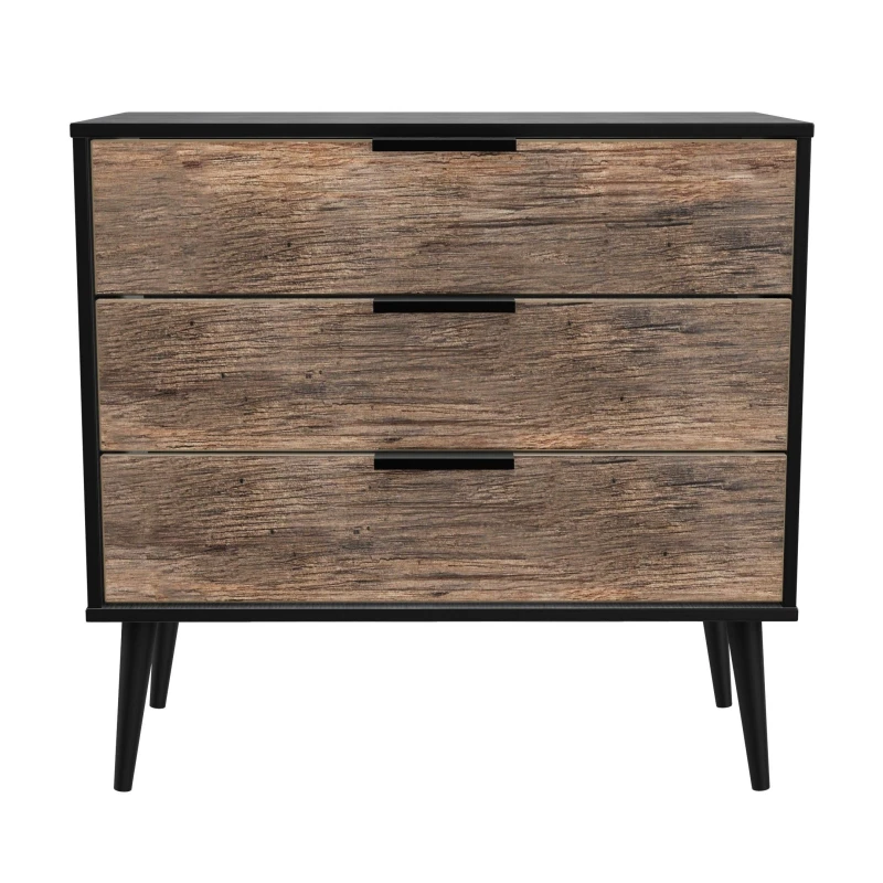 Image of Fuji 3 Drawer Chest In Carini Walnut (Ready Assembled)