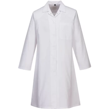 Image of 2205 - White Ladies Food Industry Coat, One Pocket sz XSmall Regular Apron jacket - Portwest