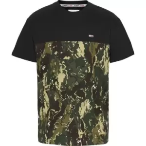 Image of Tommy Jeans Colour Block T Shirt - Black
