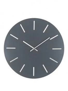 Image of Pacific Lifestyle Matt Grey And Silver Round Metal Wall Clock
