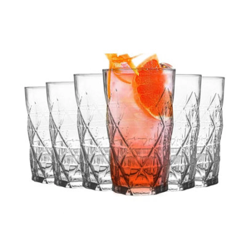 Image of LAV Keops Highball Glasses - 460ml - Clear - Set of 6 Clear unisex