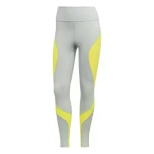 Image of adidas Training Essentials HIIT Colourblock 7/8 Leggings - Linen Green / Beam Yellow