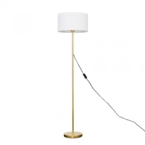 Image of Charlie Gold Floor Lamp with Large White Reni Shade