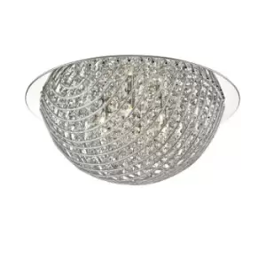 Image of Impex Millie 6 Light Flush Chrome Ceiling Fitting