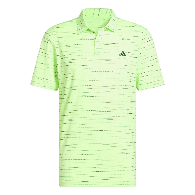 Image of adidas Mens Ult Mesh Prt Short Sleeve Performance Polo Shirt Lime Burst F25 male XS