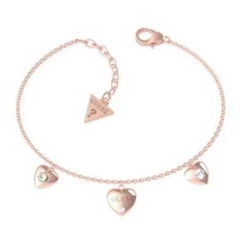 Image of Guess Guess Is For Lovers Multi Hearts Chain Rose Gold Jewellery