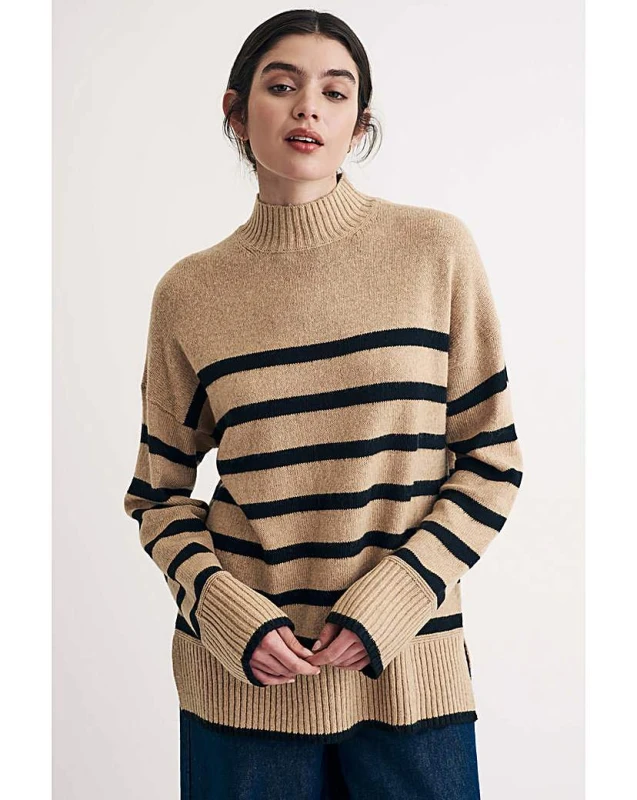 Image of Nobody's Child Nobody's Child Stripe Longline Jumper Multi - Nobody's Child - Size: L Multi Female L QJ54201