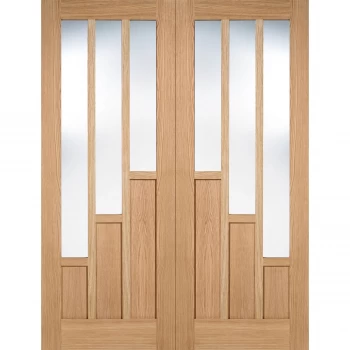 Image of Coventry Internal Glazed Unfinished Oak 3 Lite Pair Doors - 1168 x 1981mm