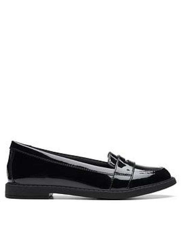 Image of Clarks Scala Loafer Kid Black Patent Loafers Black