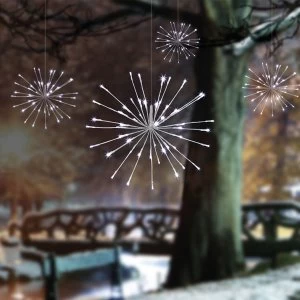 Image of Premier Decorations Ltd 45cm 4 Sparkle Ball Lights with 200 White LEDs - White