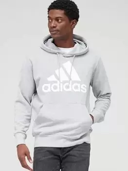 Image of adidas Sportswear Essentials Big Logo Overhead Hoodie - Grey, Size XS, Men