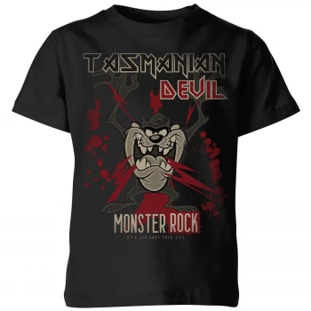 Image of Looney Tunes Tasmanian Devil Monster Rock Kids T-Shirt - Black - 7-8 Years