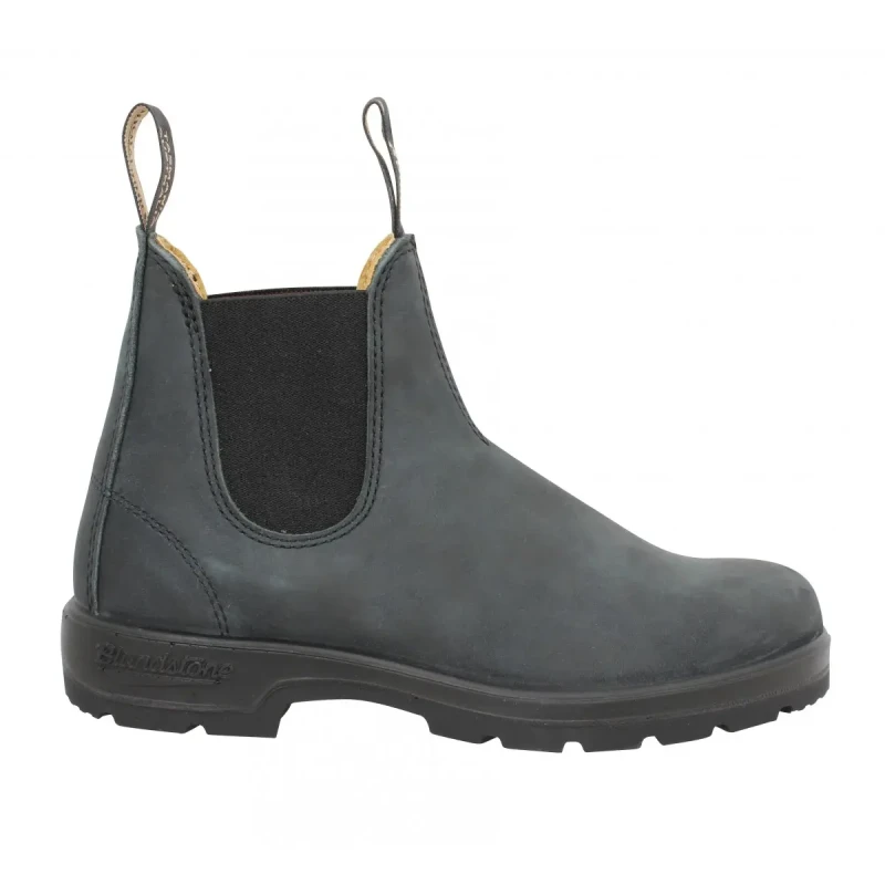 Image of Blundstone 587 Leather Unisex Chelsea Boots - Rustic Black - Size:UK 6.5