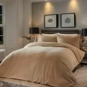 Image of Soiree Natasha Cosy Faux Fur Teddy Fleece Duvet Cover Set, Natural, King