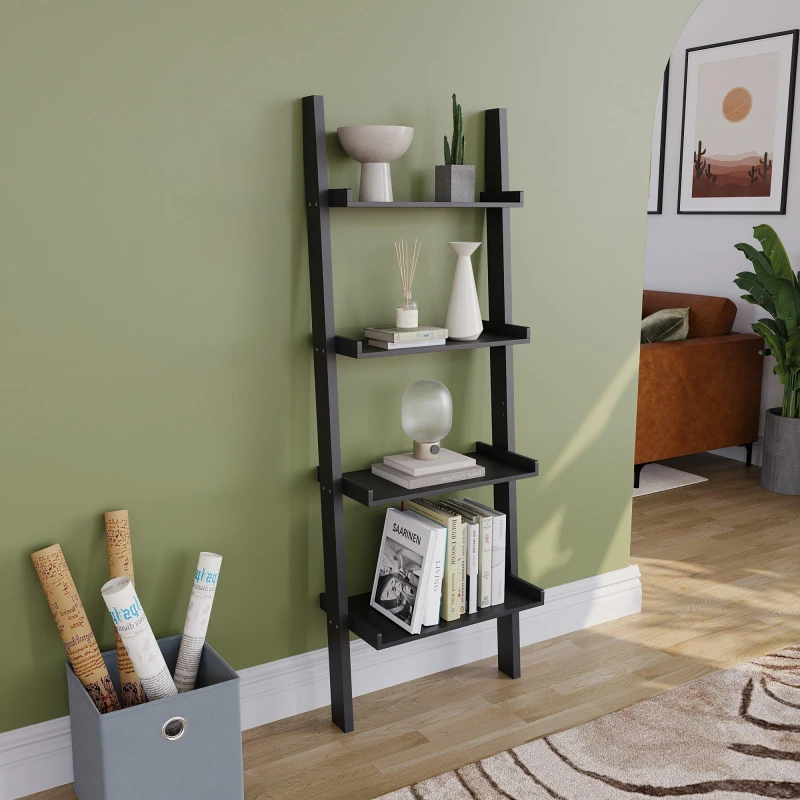 Image of Lassic Vida Designs York 4 Tier Ladder Bookcase Black unisex 4 Tier