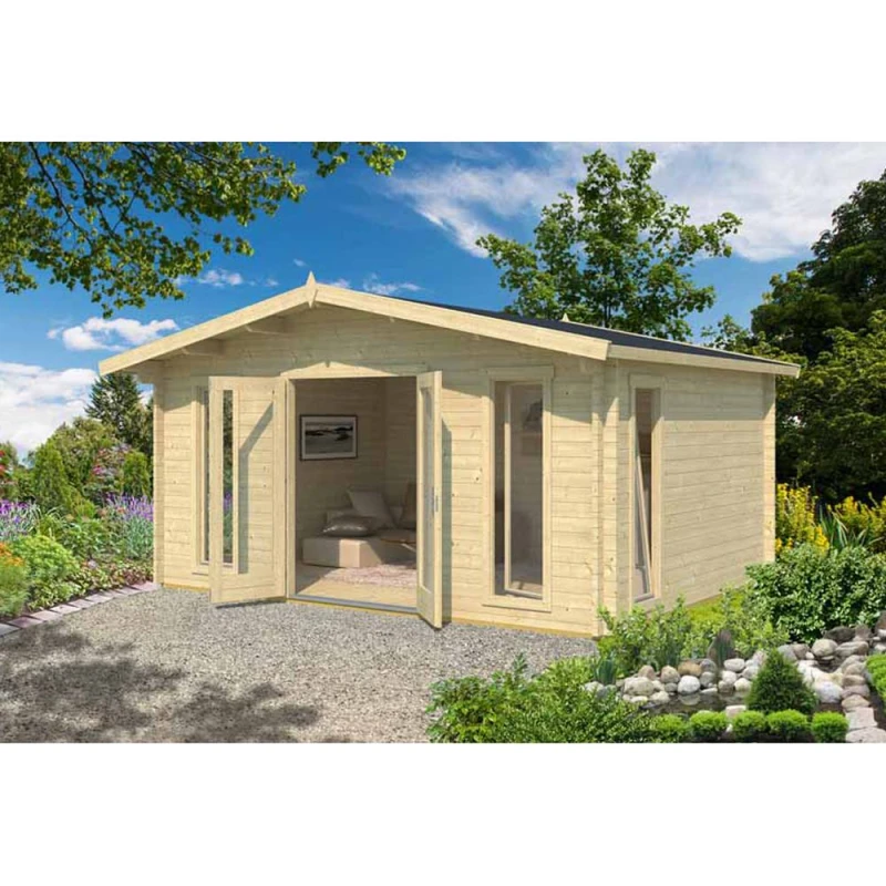 Image of Lasita Maja Ltd Elgin 44 w/o doors + Elgin 44 SGC-Log Cabin - L527.9xW430xH267.9cm in Light Tan Light Tan Unisex