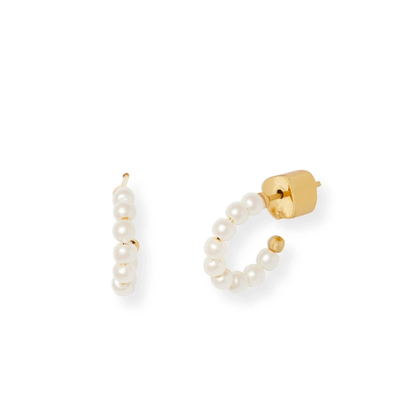 Image of Kate Spade KS Mini Pearl Hoop Pearl female One Size