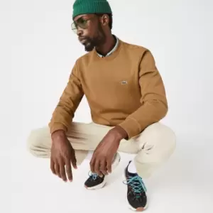 Image of Mens Lacoste Organic Brushed Cotton Sweatshirt Size 3 - S Brown