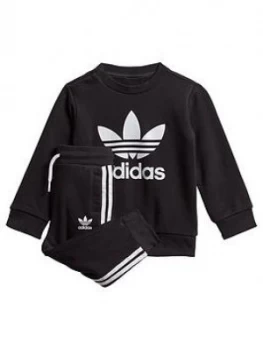 Image of Adidas Originals Crew Sweatshirt Set - Black
