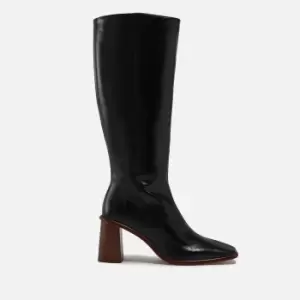 Image of ALOHAS East Leather Heeled Knee-High Boots - UK 4